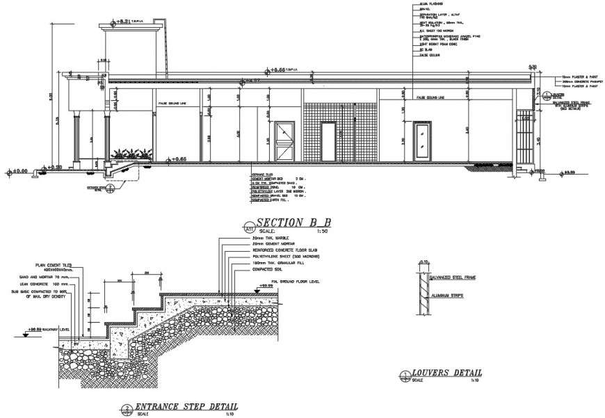 Enterance step detail autocad software - Cadbull