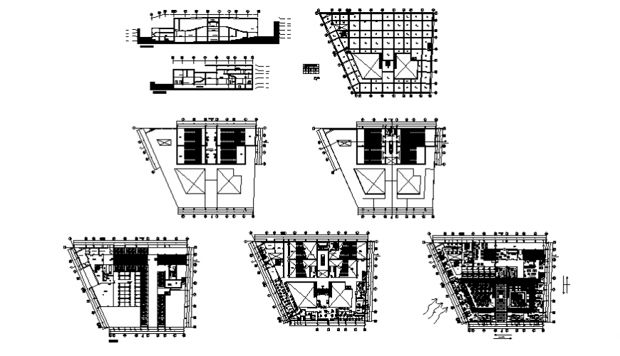 Entertainment shopping mall center section and floor plan