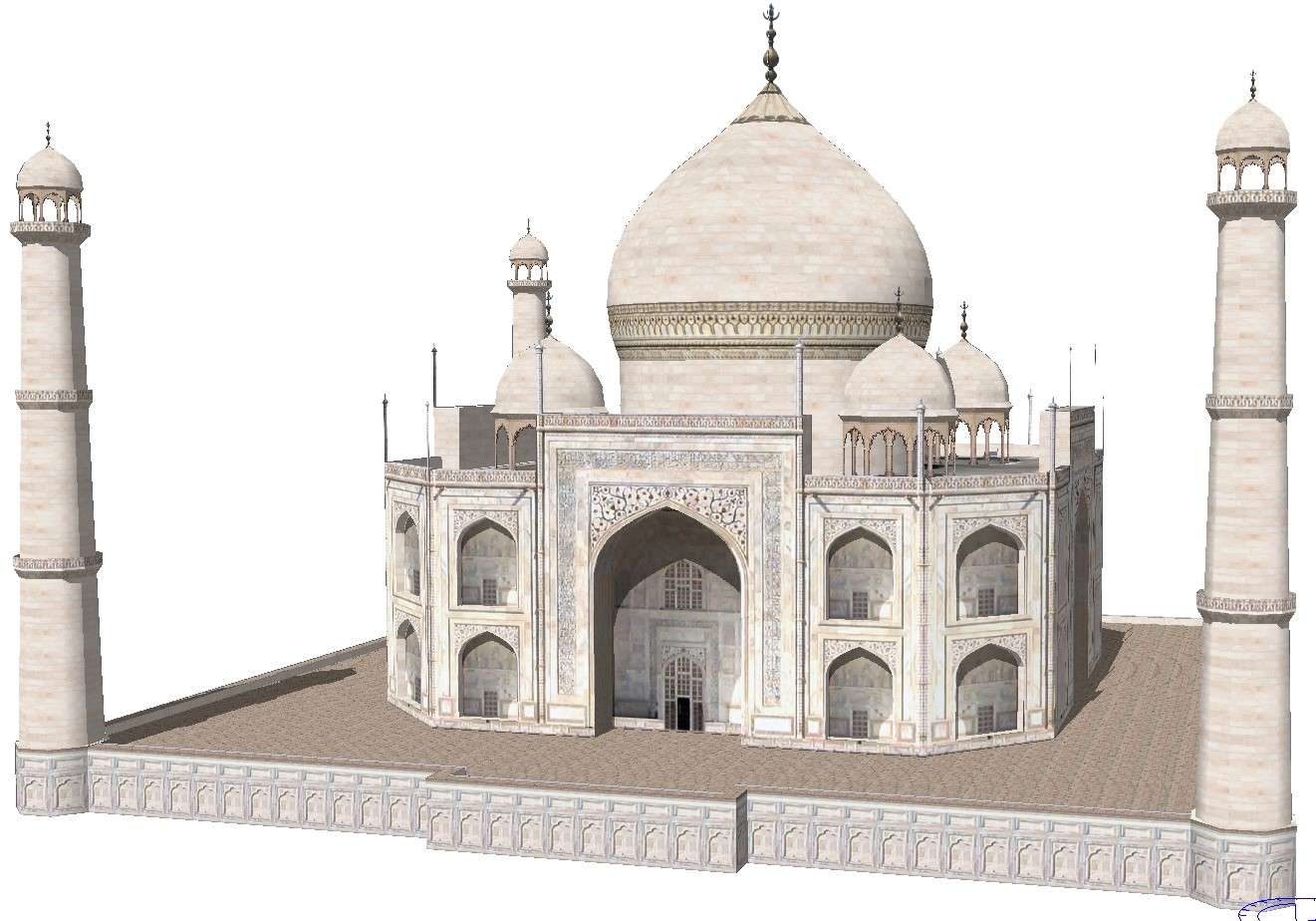3d Taj Mahal Model - Cadbull