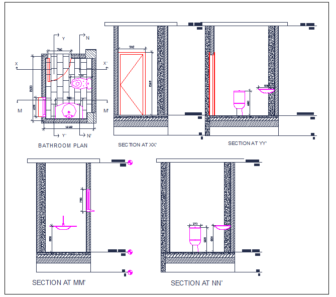 Bath Room Design Plan - Cadbull