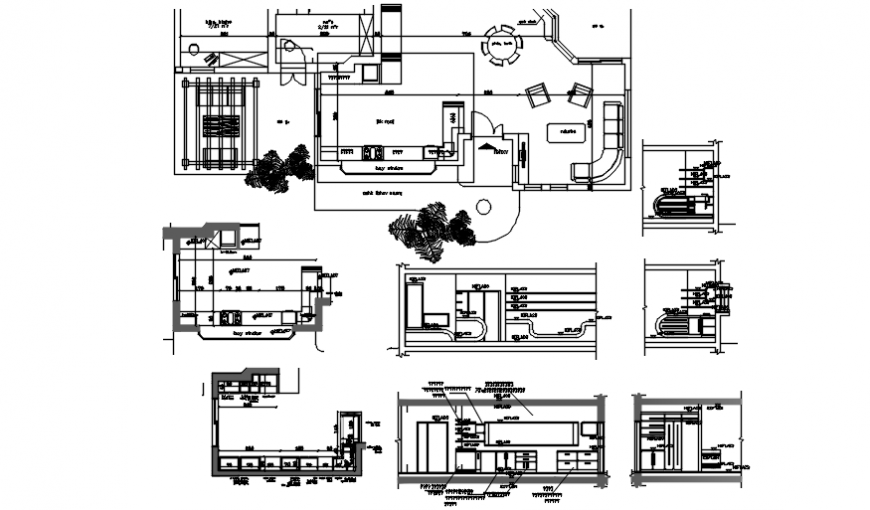 Family residence plan and elevation in auto cad file