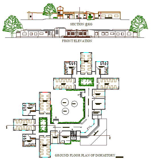 Dormitory detail plan - Cadbull