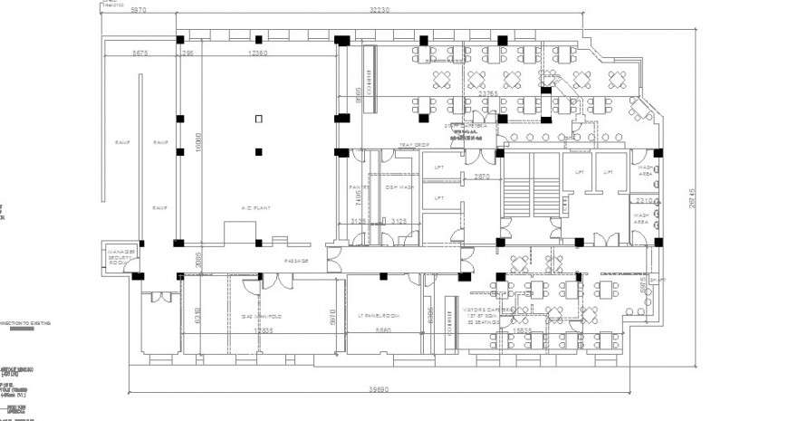 First floor distribution layout plan details of admin office building dwg  file - Cadbull