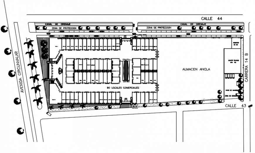 First floor distribution plan details of shopping center