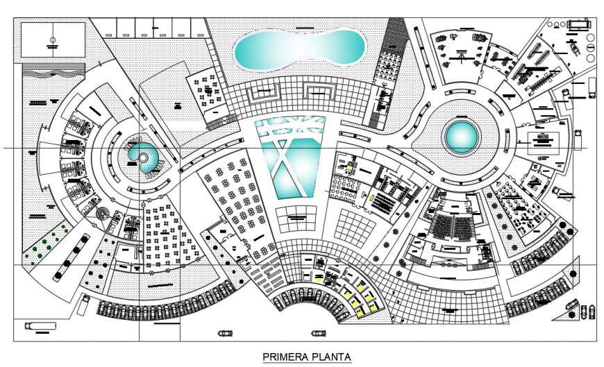 First floor distribution plan details of technology center