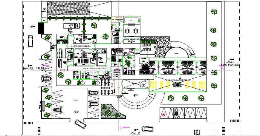 First floor plan details of multi-story hospital dwg file - Cadbull