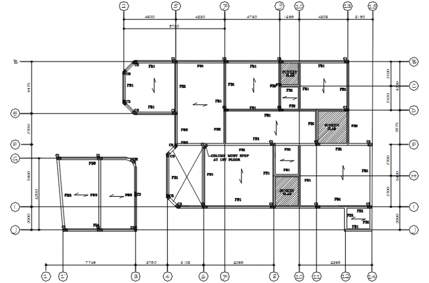 First framing plan cad file - Cadbull