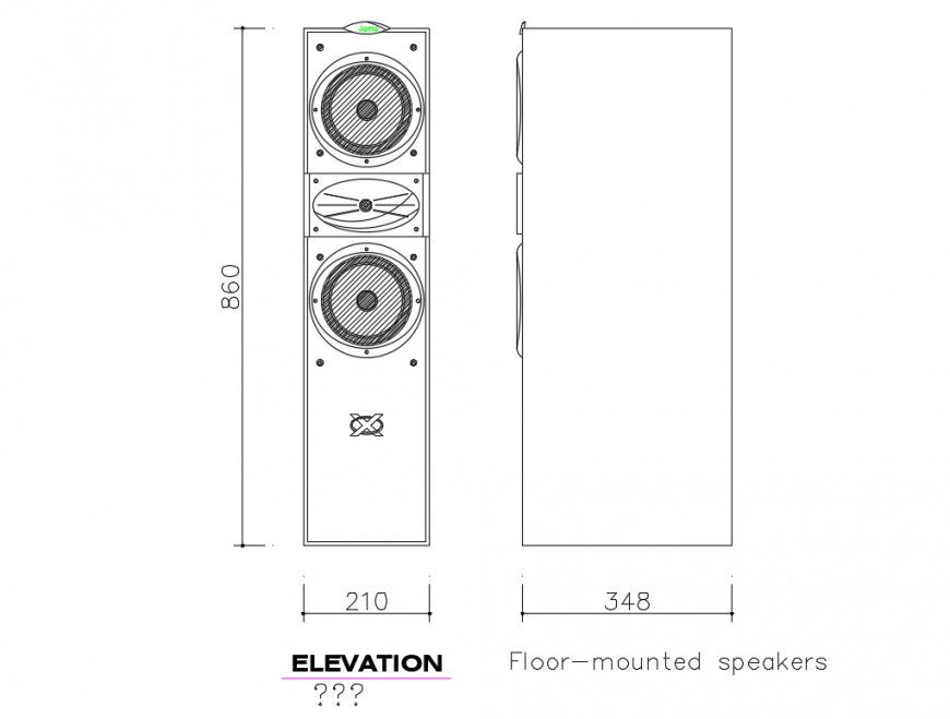 speaker autocad block