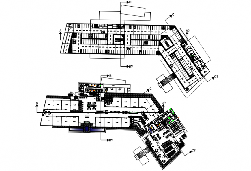 Floor plan distribution details of trade and shopping