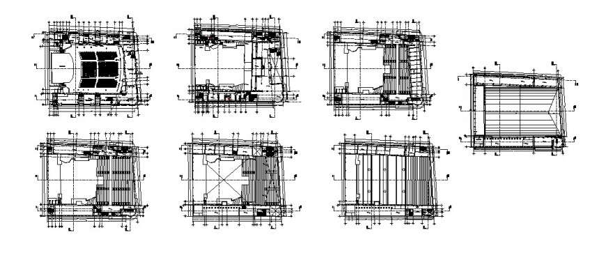 Floor Plan Layout And Framing Plan Structure Details Of Auditorium Hall Dwg File Cadbull