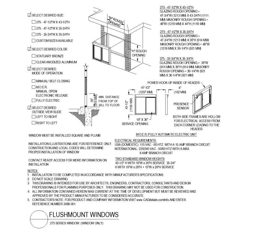 Flush Mount Window Plan Layout File Cadbull