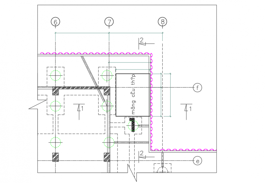 Footing construction plan lay-out detail - Cadbull