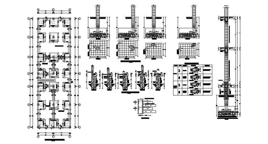 Foundation and column detail cad file - Cadbull