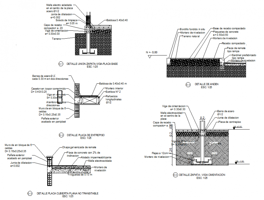 Foundation and slab section plan detail dwg file - Cadbull