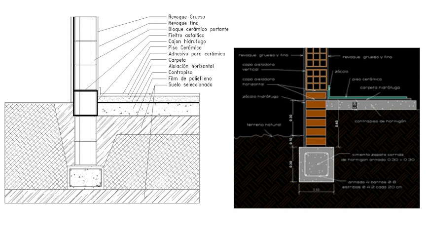 Foundation column section plan autocad file - Cadbull