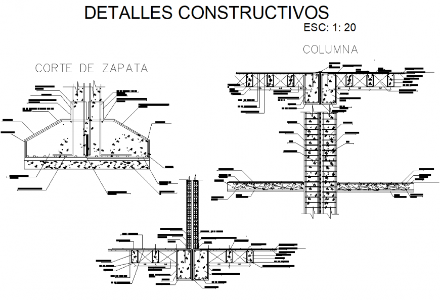 Foundation Constructive Detail Dwg File Cadbull