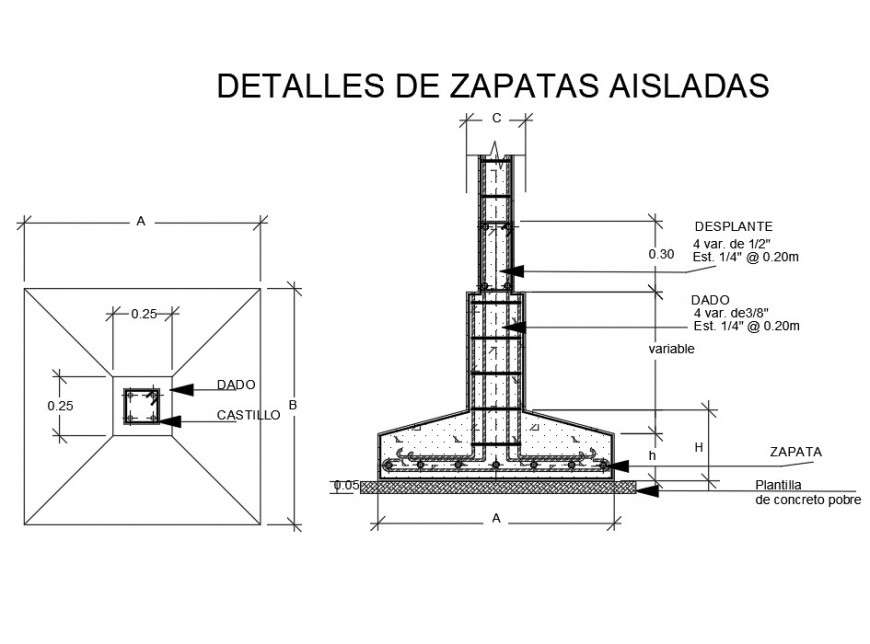 Foundation plan detail elevation layout file - Cadbull