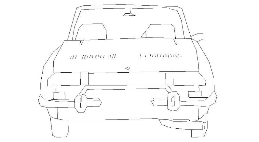 Front elevation of car in AutoCAD - Cadbull