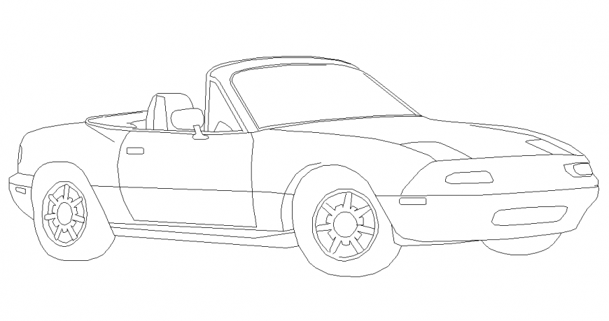 Vintage Racing Car Drawing Side Front View Perspective transparent PNG -  StickPNG