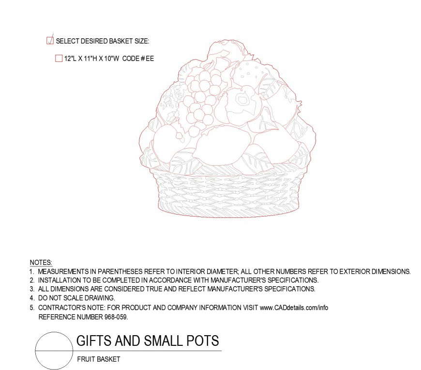 Fruit Basket Gifts And Small Pots Dwg File Cadbull If you are using a basket for observation, refer to its shape as you draw and point out details that. cadbull