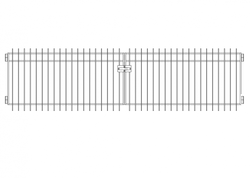 Galvanised gates plan dwg file - Cadbull