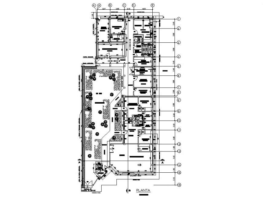 General hospital architecture distribution plan cad drawing details dwg ...