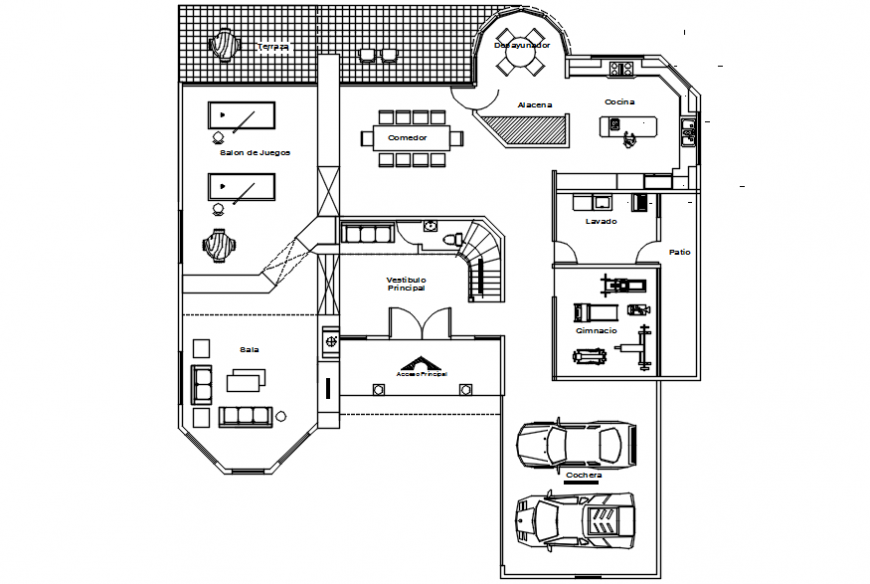 Ground floor plan of a house cad file - Cadbull