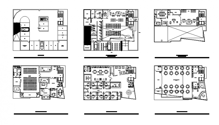 Ground floor to terrace floor restaurant plan detail dwg