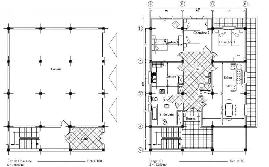 Guest house layout plan in dwg AutoCAD file Cadbull