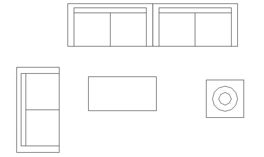 guest sofa for waiting room cad blocks in AutoCAD, dwg file. Cadbull