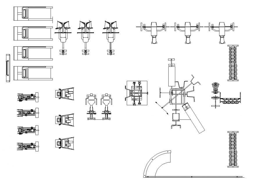 Gyming Equipment Detail Layout Autocad File Cadbull