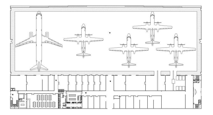 Hangar Top View Plan Detail Drawing In Dwg Autocad File Cadbull | My ...