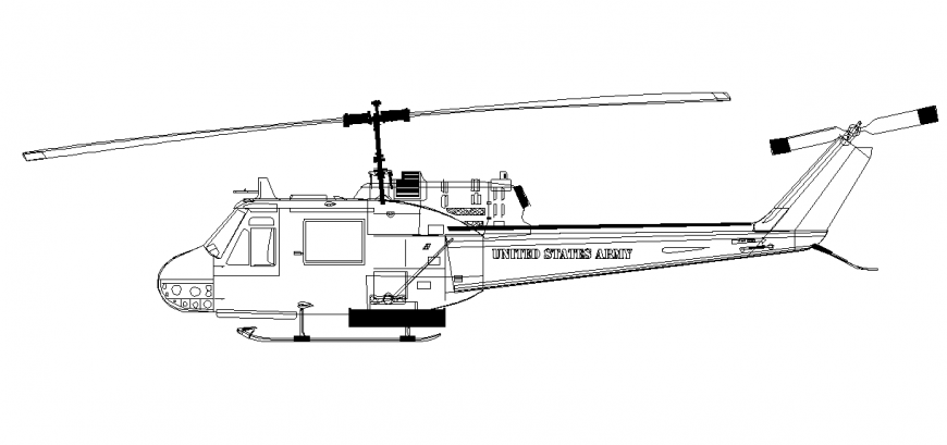 Helicopter Block Detail - Cadbull