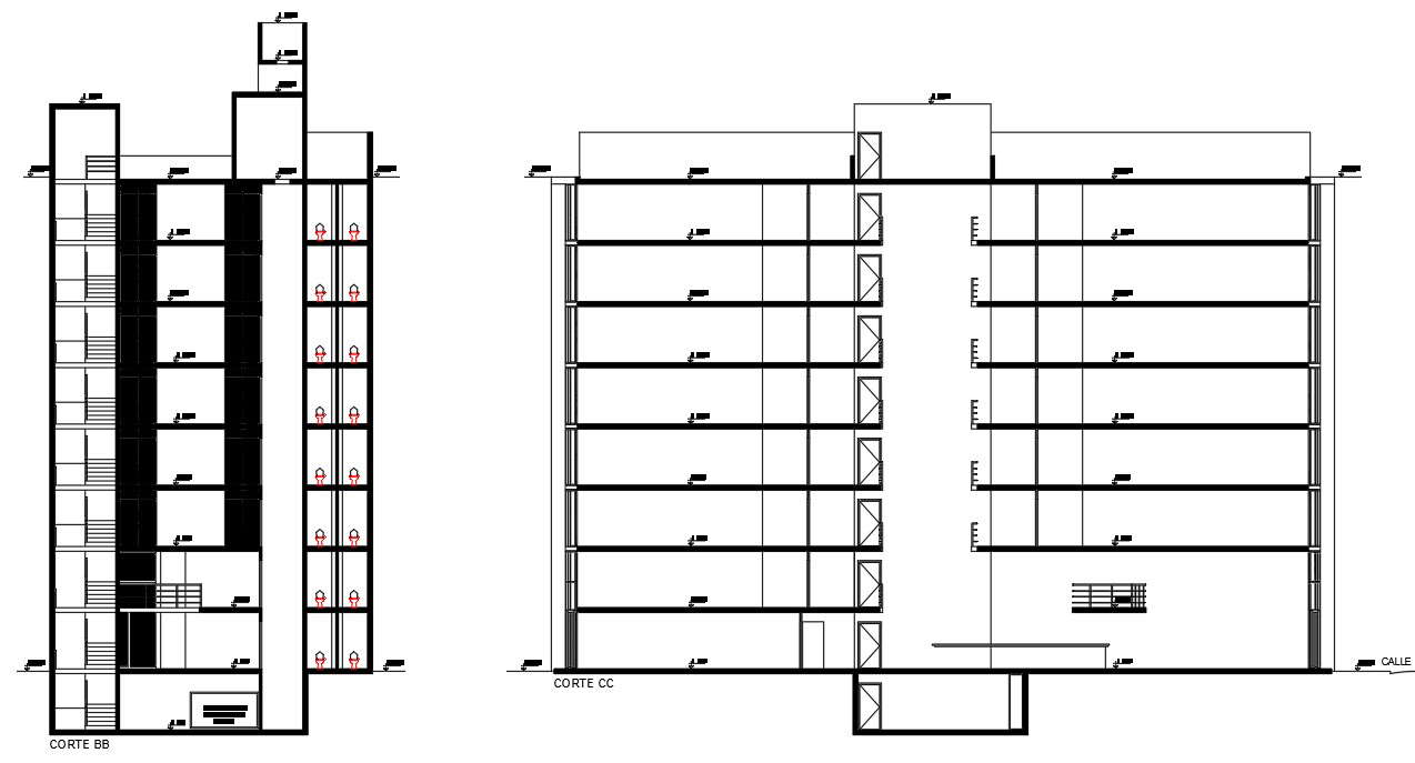 high rise building floor plan - Cadbull