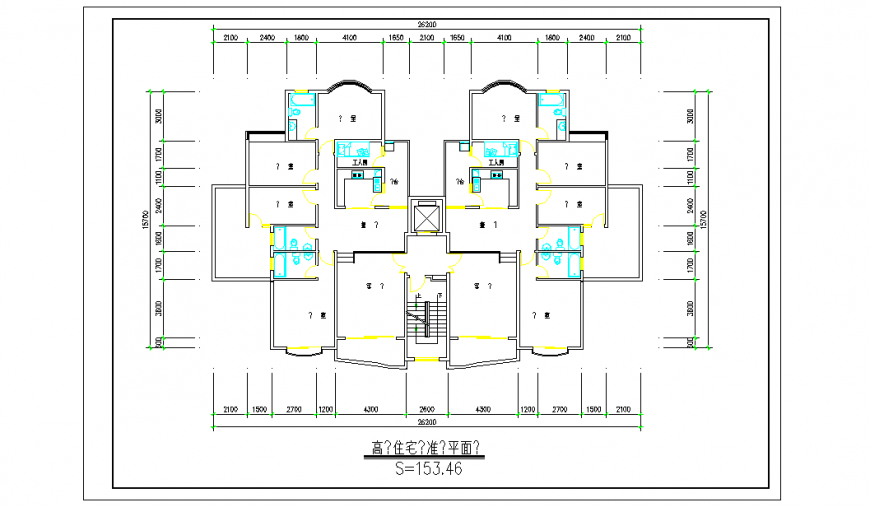 Highrise residential standard floor plan detail Cadbull
