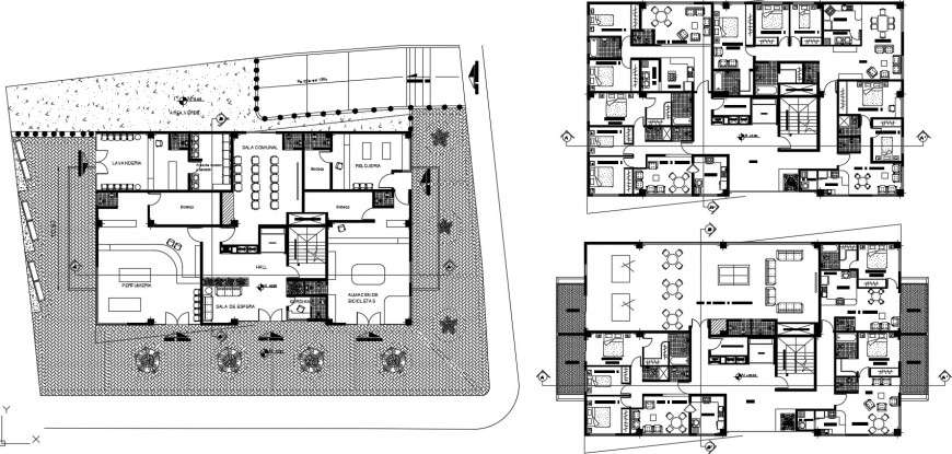High rise mixed office building floor plan distribution