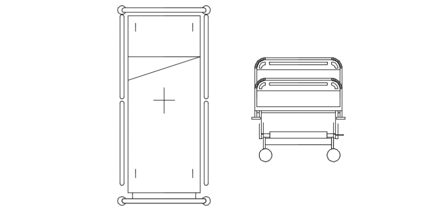 Hospital Bed Top View Model - Cadbull