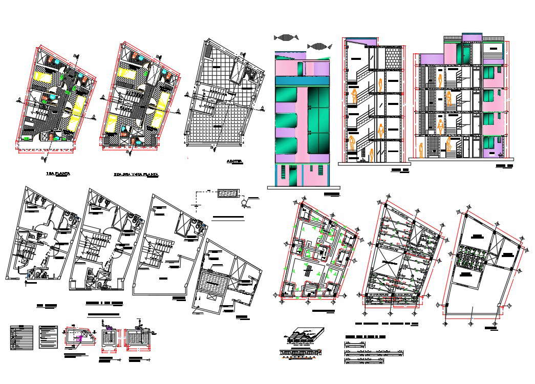 hotel layout plan - Cadbull