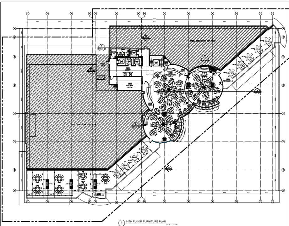 Hotel Plan Form And Dividing Different Zones Of Dining Area As Per Space And View Cadbull