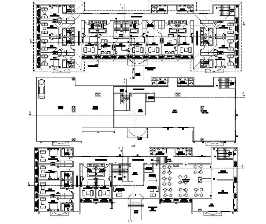 Hotel bedrooms layout plan cad file - Cadbull