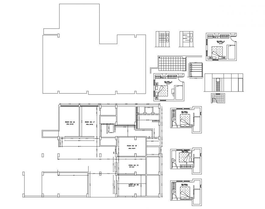 House bedroom layout plan, furniture and interior cad drawing details ...