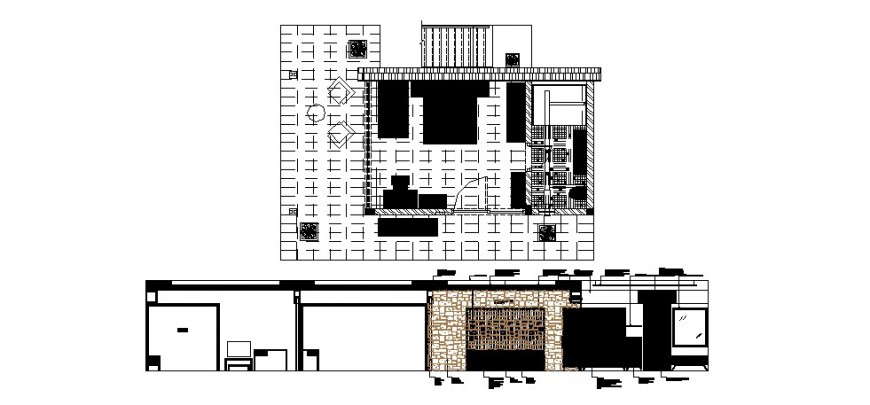 House bedroom main section, plan and furniture layout ...