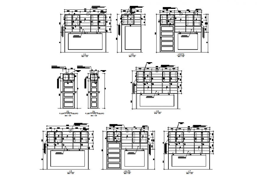 House doors and windows car pantry and installation details dwg file ...
