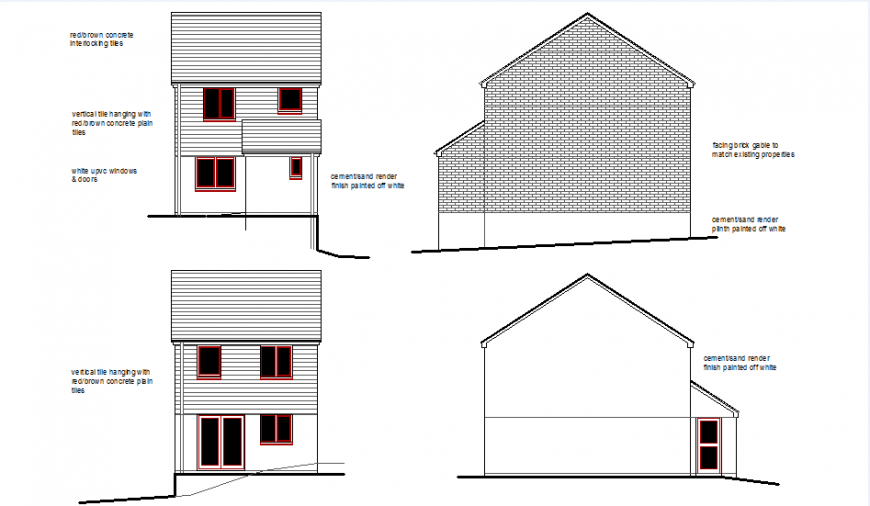 House elevation plan layout file - Cadbull