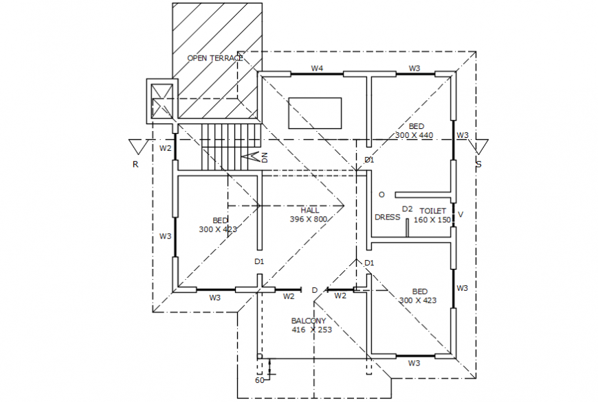 House floor plan cad file - Cadbull