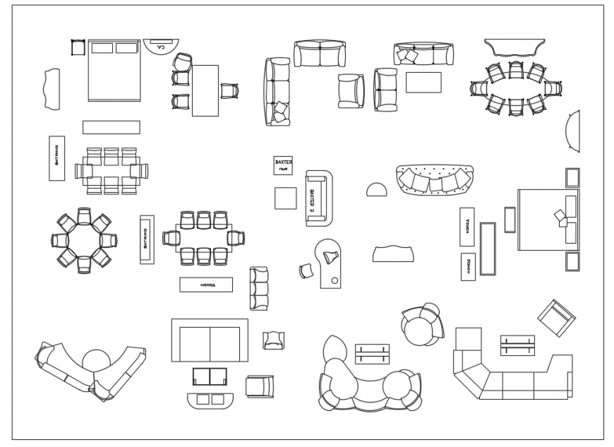 House Furniture detail block design - Cadbull