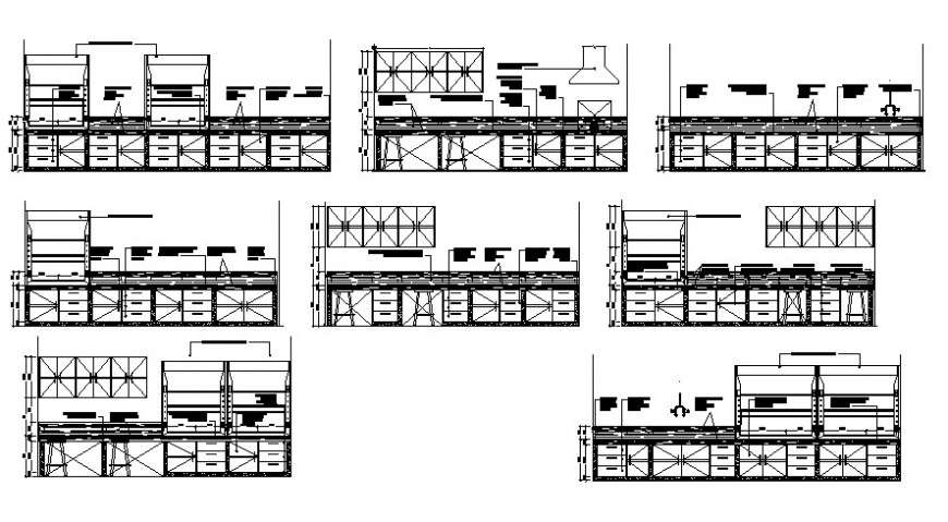 House kitchen  cabinet  and furniture cad  drawing details  