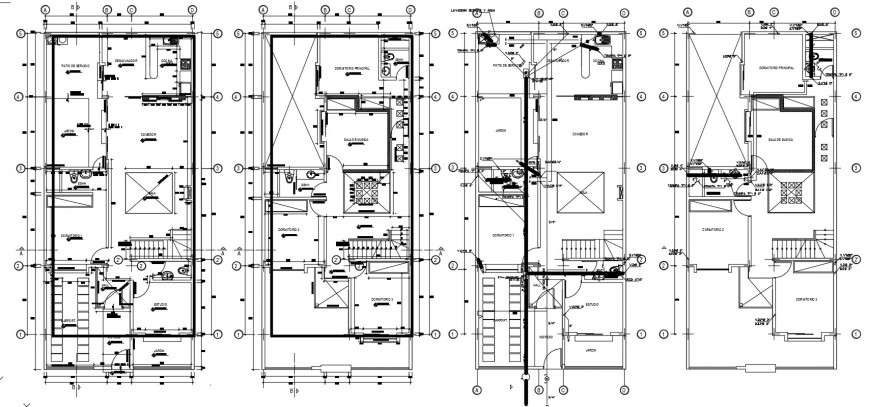 House three story floor plan distribution drawing details dwg file ...