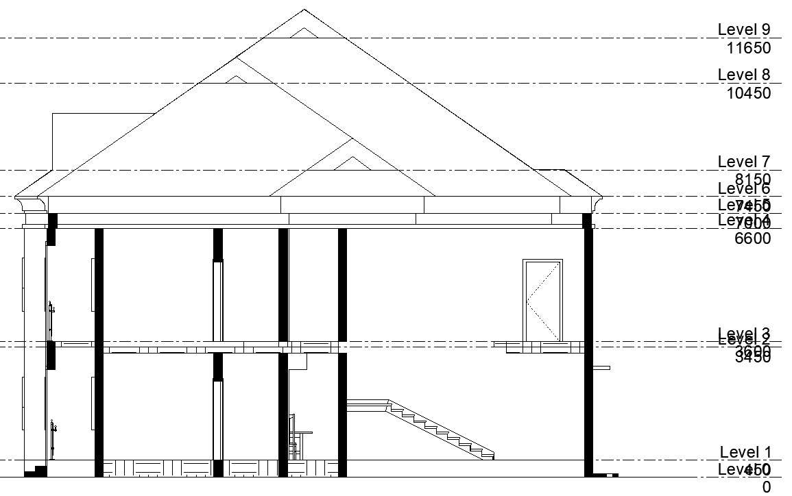 House Level Details Elevation In Autocad Dwg File Cadbull