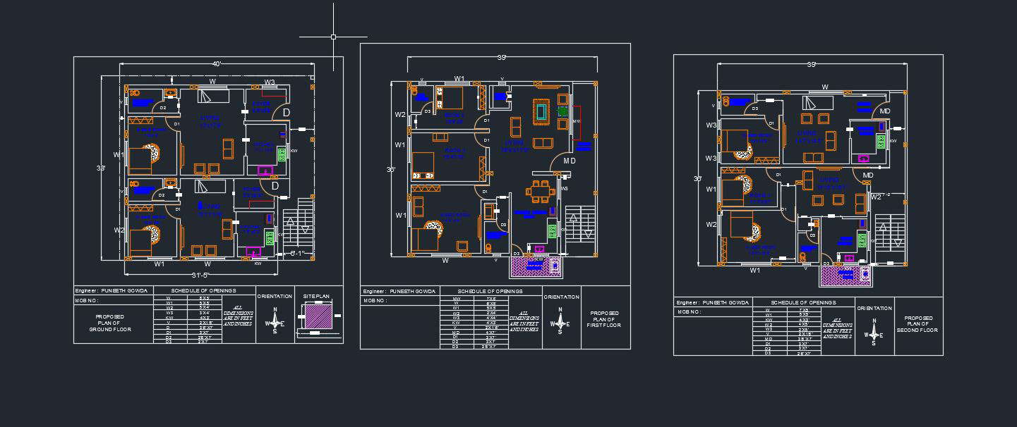 Residential House Plan Dwg